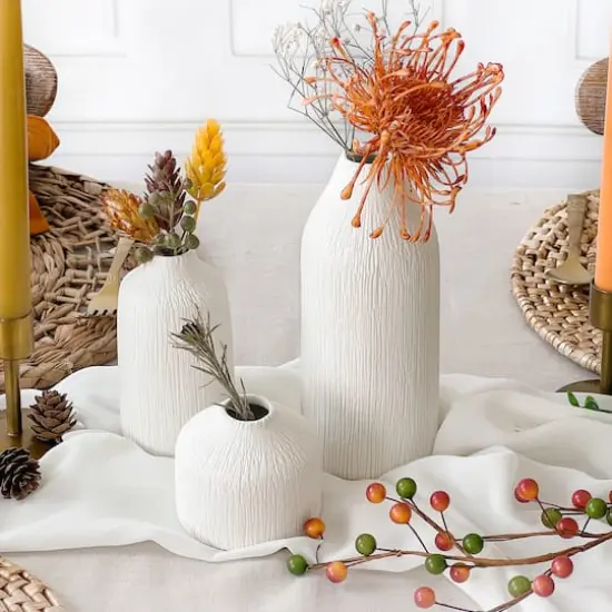 Kate Aspen&reg; White Boho Ceramic Bud Vase Set {6}