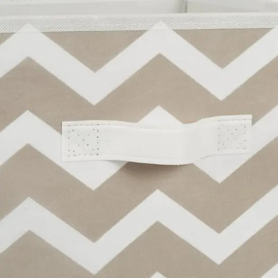 DII&reg; 11" Nonwoven Polyester Chevron Storage Cubes, 2ct. Stone {5}