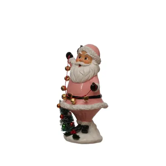 9.5" Pink Santa with Bells Tabletop D&eacute;cor by Ashland&reg; {3}