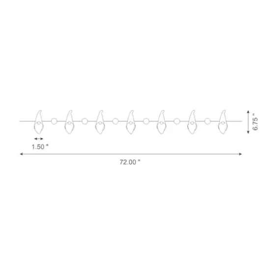 Glitzhome&reg; 6ft. Red & White Fabric Christmas Gnome Garland, 2ct. {9}