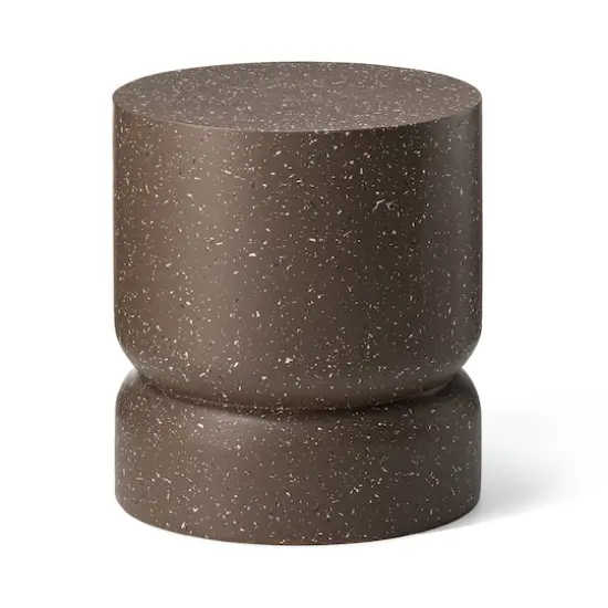 Glitzhome&reg; 17" Multifunctional Faux Terrazzo Stool Brown {1}