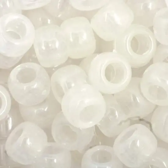 John Bead 9mm Plastic Pony Beads, 1,000ct. Barrel Nite Glow {1}