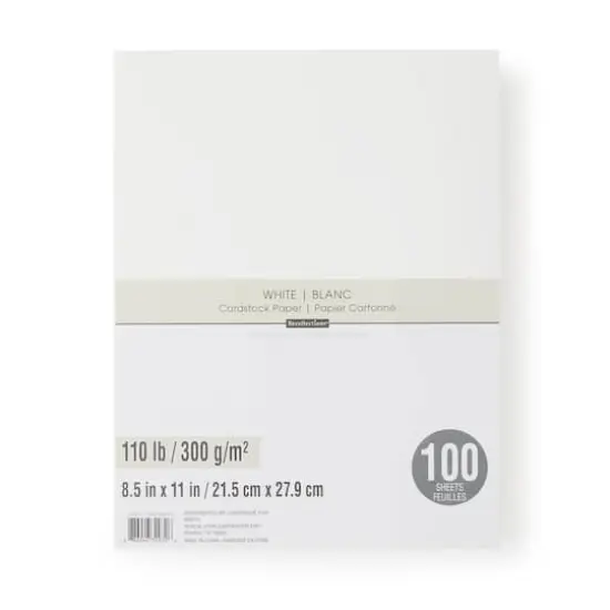 Heavyweight 8.5" x 11" Cardstock Paper by Recollections&trade;, 100 Sheets White {1}