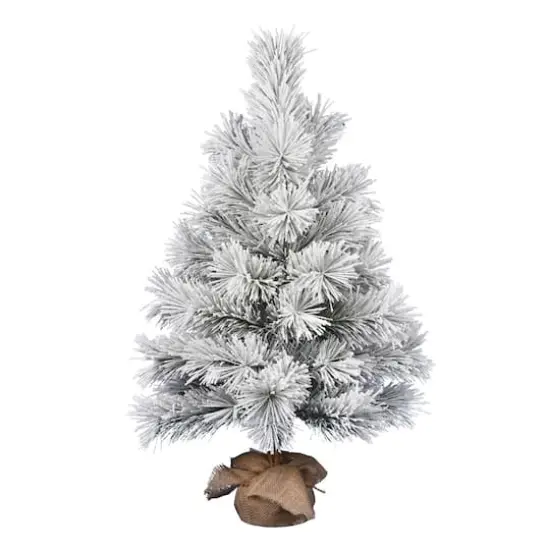 3ft. Unlit Frosted Beckett Pine Artificial Christmas Tree in Burlap Base {1}