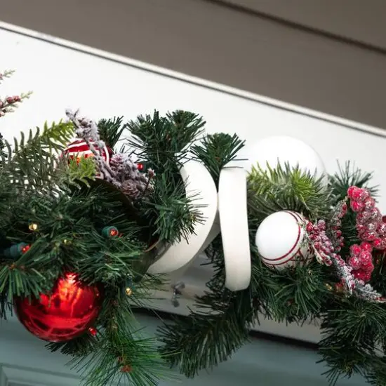 Village Lighting 9ft. Pre-Lit LED Nordic Christmas Garland {10}