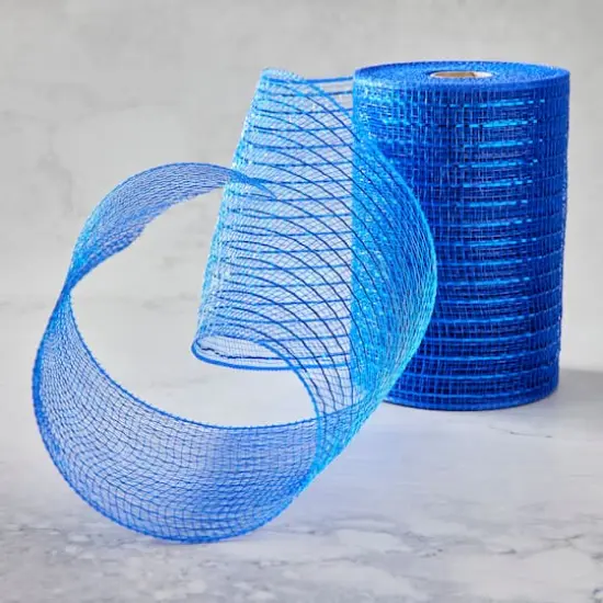 5.5" x 45ft. Mesh Wide Ribbon by Celebrate It&reg; Blue {3}
