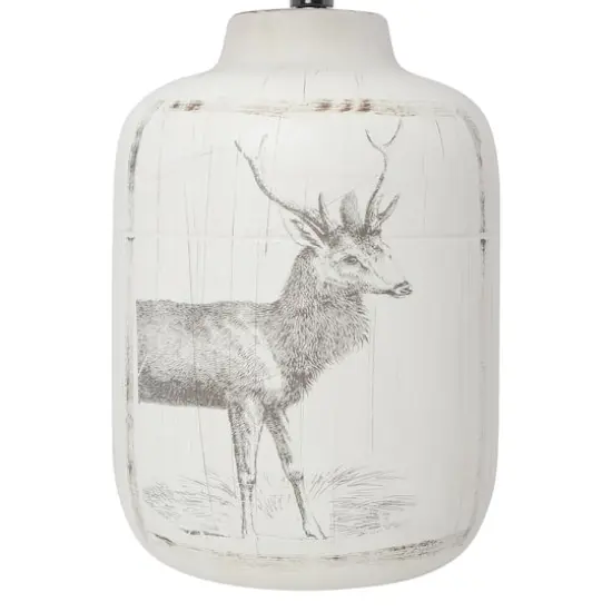 Simple Designs™ 18" Rustic Deer Buck Nature Printed Ceramic Table Lamp {8}