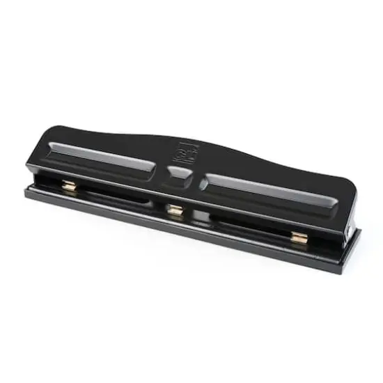 Charles Leonard Black 3-Hole 12-Sheet Paper Punch with Adjustable Holes, 2ct. {4}