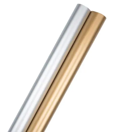 JAM Paper Matte Gold & Silver Foil Gift Wrap Set {3}