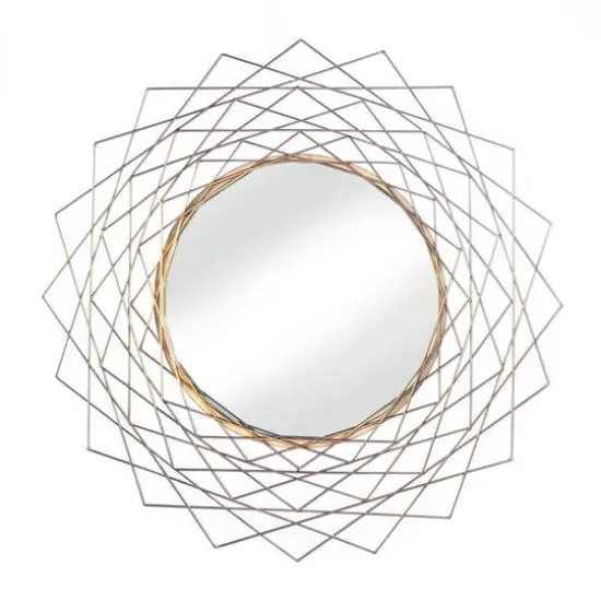 Golden Geometric Wall Mirror {1}