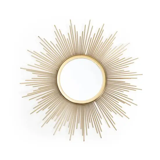 Habitat Decor 20" Opal Gold Starburst Metal Wall Mirror {1}