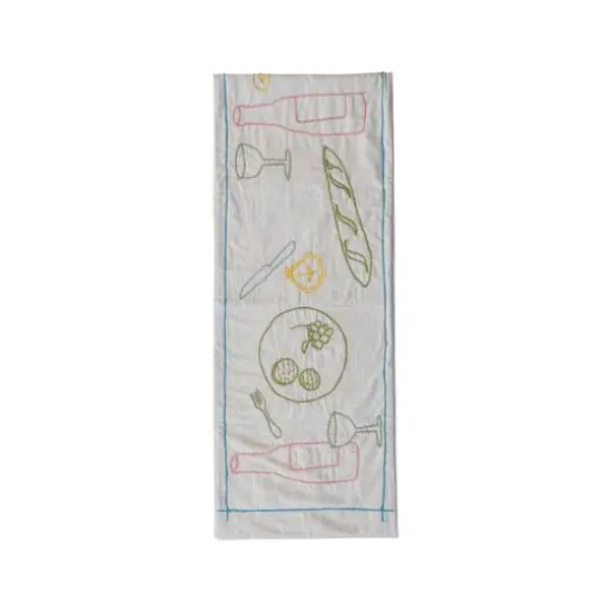Hello Honey® 6ft. Food & Beverage Cotton Embroidered Table Runner {1}