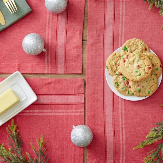 DII&reg; French Stripe Placemats, 6ct. Red {7}