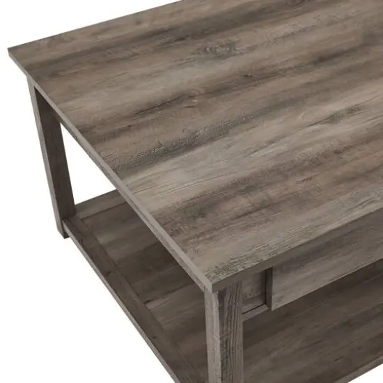 Walker Edison 30" Gray Square Country Coffee Table {6}