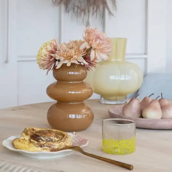 Hello Honey® 7.5" Caramel Brown Natural Elegance Glass Vase {4}