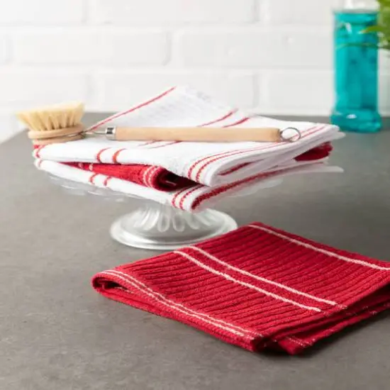 DII&reg; Ribbed Terry Dishcloth, 12ct. Red {4}