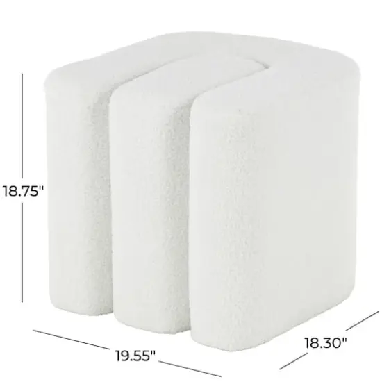 18" W-Shaped Room Ottoman White {8}