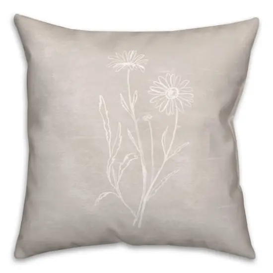 Simple White Floral I Indoor/Outdoor Pillow {1}