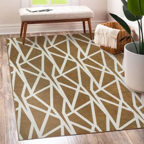 My Magic Carpet Intersections Washable Rug Camel {3}