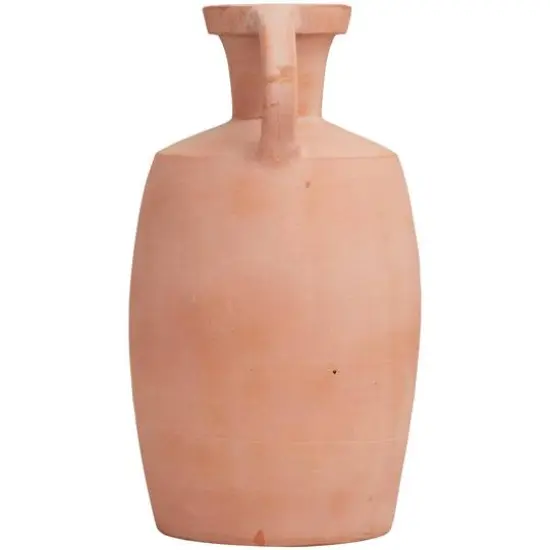 16" Orange Terracotta Jug Vase with Handles {6}
