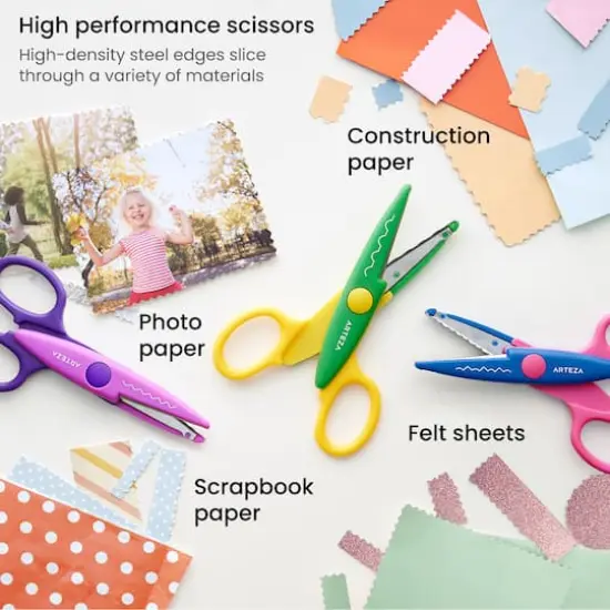Arteza&reg; Kids Decorative Scissors Set {6}