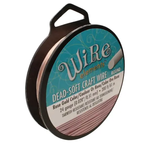 The Beadsmith&reg; Wire Elements&trade; 24 Gauge Tarnish Resistant Soft Temper Wire, 200ft. Rose Gold {1}