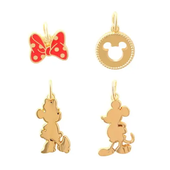 Disney&reg; Gold Mickey & Minnie Mouse Charm Set {1}