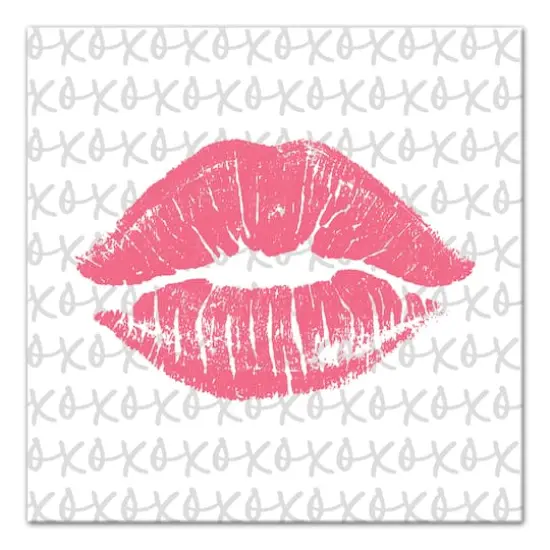 Valentine Pink Kiss Canvas Wall Art {1}