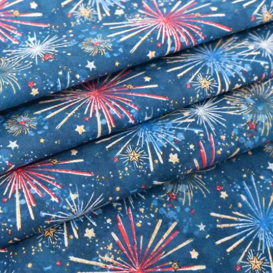 SINGER Firework Bursts Cotton Fabric {3}