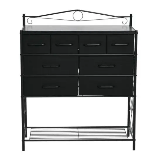 Household Essentials Victoria 8-Drawer Dresser with Shelf Black {5}