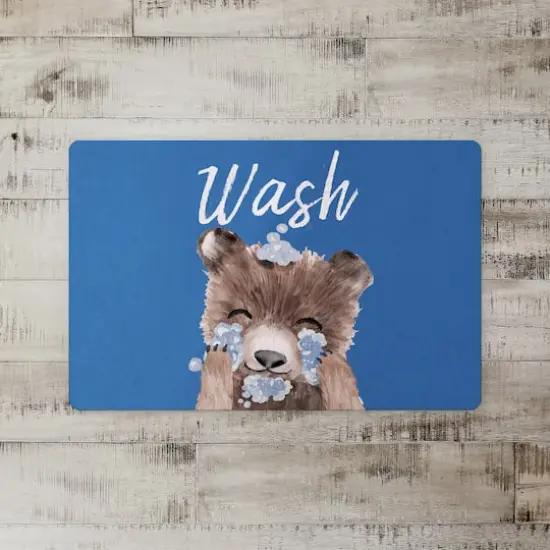 18" x 27" Bear Washing Face Floor Mat {3}