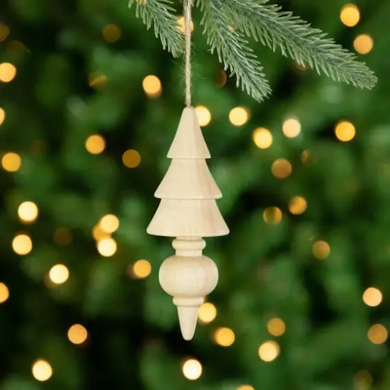 3ct. Natural Trees Wooden Christmas Ornaments {3}