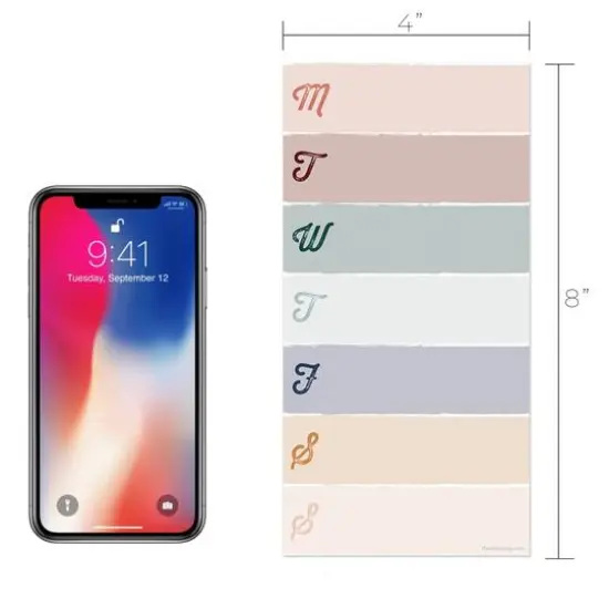 TF Publishing Weekly Color Block Boho Magnet List Pad {5}