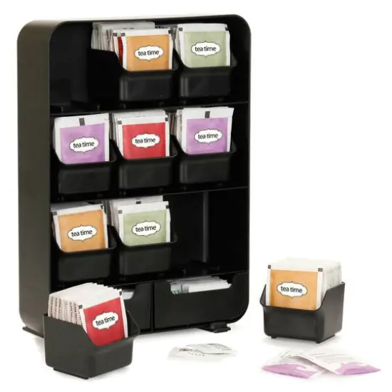Mind Reader Black Tea Bag holder and Condiment Organizer {13}