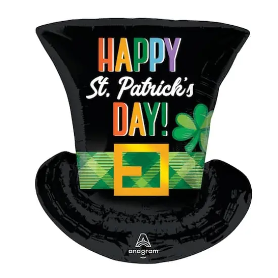 SuperShape XL&reg; St. Patrick's Day Top Hat Foil Balloon {1}