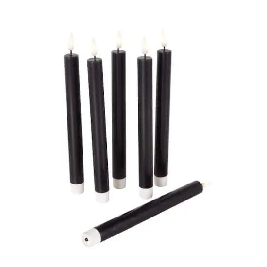 10" Flameless Wax Candles with Remote Control, 6ct. Black {4}