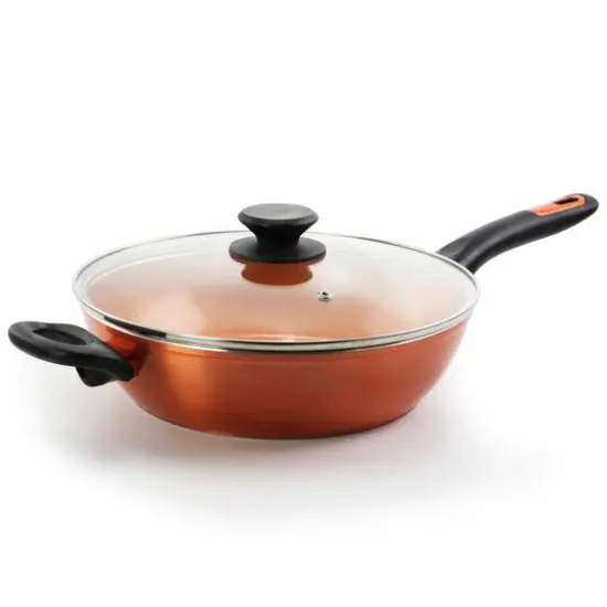 Gibson Home&reg; Cuisine 3qt. Copper-Plated Stainless Steel Nonstick Ceramic Saut&eacute; Pan {1}