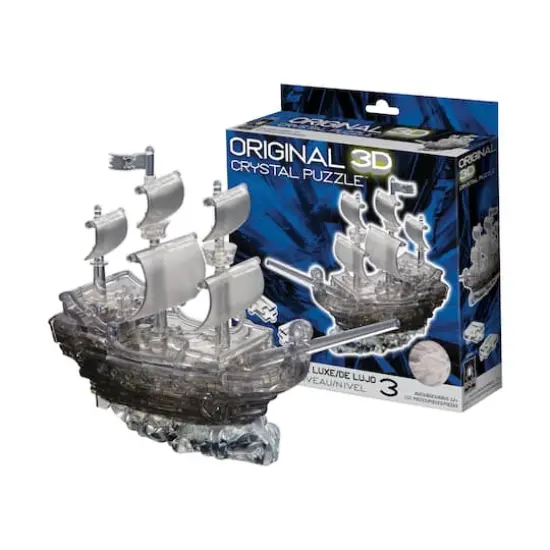 Original 3D Crystal Puzzle&trade; Black Pirate Ship 101 Piece Puzzle {4}