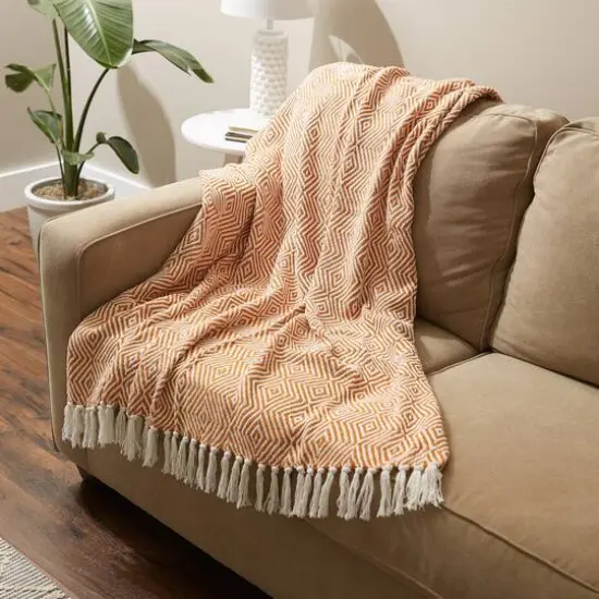 DII&reg; X-Diamond Geometric Throw Pumpkin Spice {7}