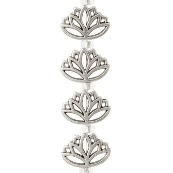 Silver Metal Lotus Beads, 16mm by Bead Landing&trade; {1}