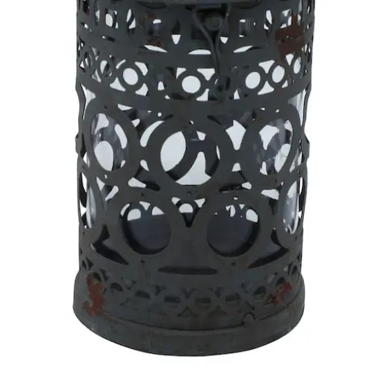 Black Metal Rustic Lantern Set {3}