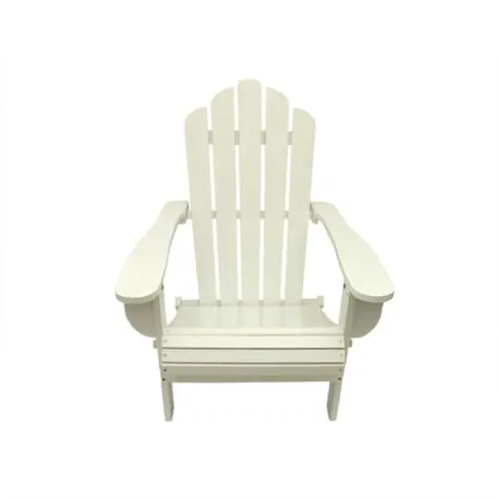 37.5" White Wood Folding Outdoor Patio Adirondack Chair {1}