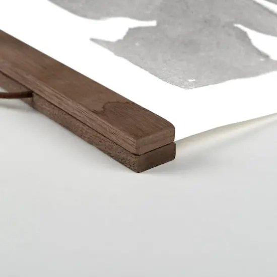 Gray & Green Medallion Teak Hanging Canvas {3}