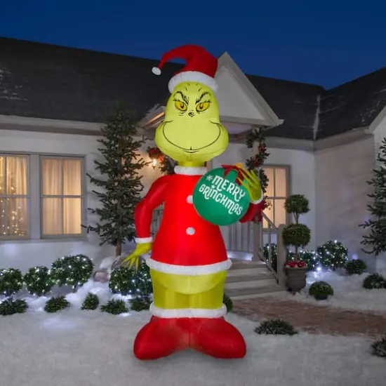 11ft. Airblown&reg; Inflatable Christmas Grinch with Ornament {5}