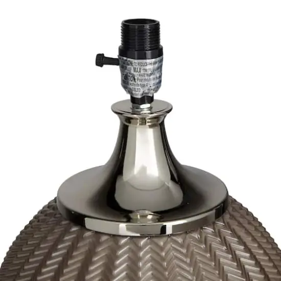 Grey Polyester Transitional Table Lamp, 27" x 17" x 17" {4}