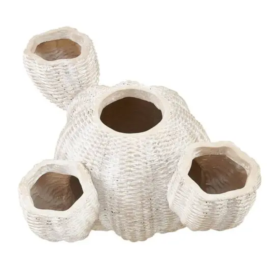 Cream Resin Cactus Textured Planter {4}