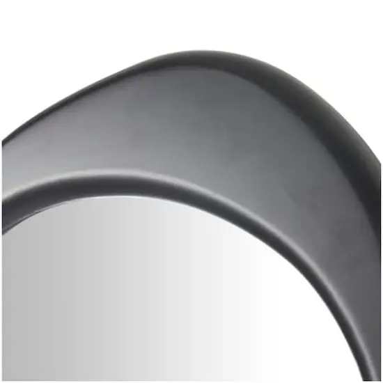 51" Black Wooden Abstract Oval Framed Wall Mirror {5}