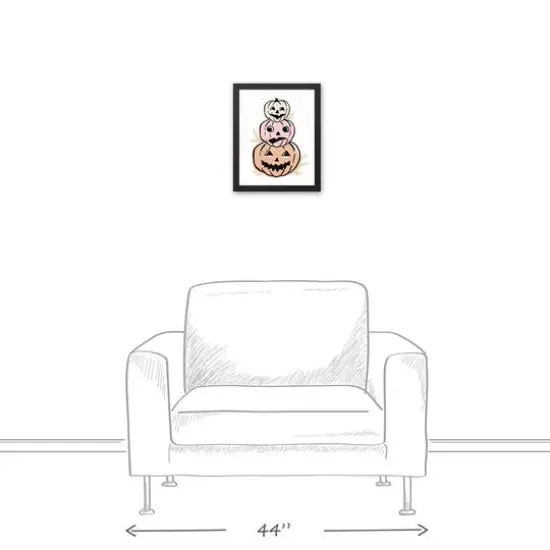 Pastel Pumpkin Stack Black Framed Canvas Wall Art {5}