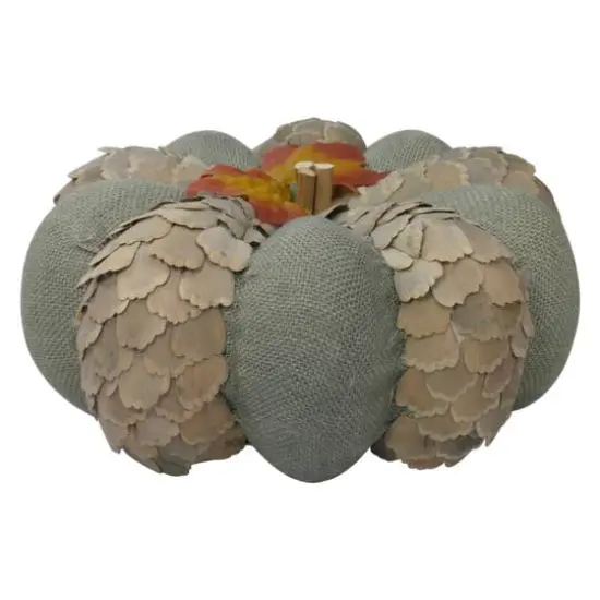 10" Green & Brown Autumn Harvest Tabletop Pumpkin {5}