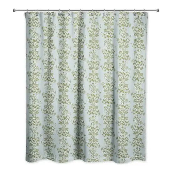 Floral Crest Shower Curtain Green {1}